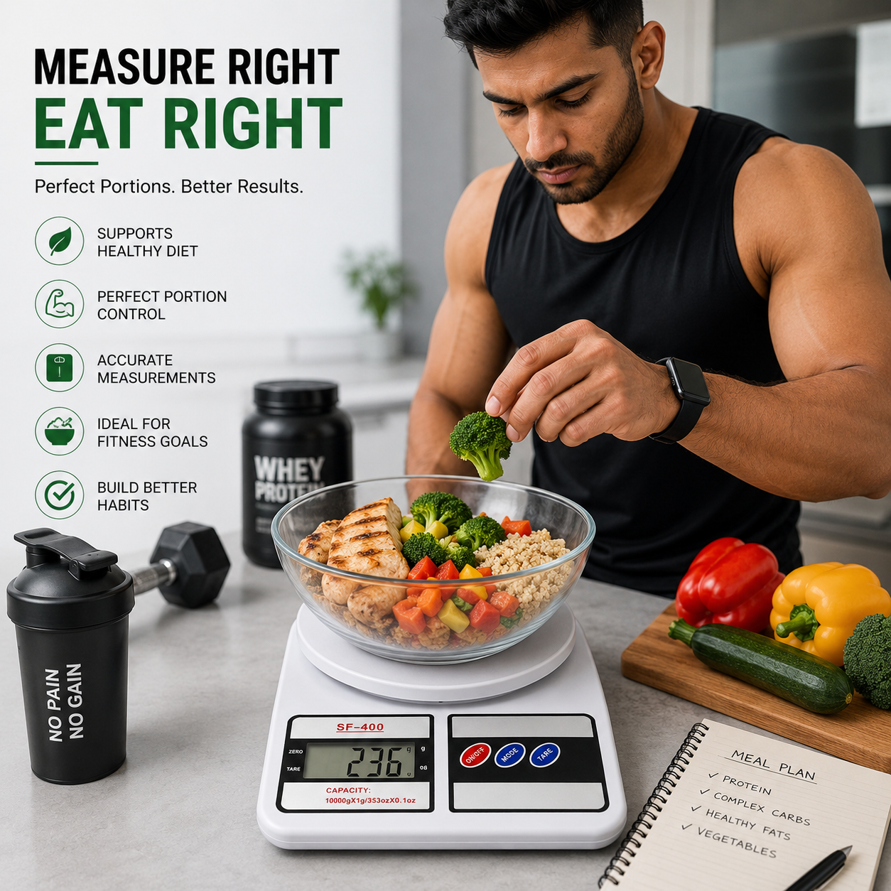 ELNEOR Digital Kitchen Scale SF-400 – 10kg Precision with LCD Display & Tare Function