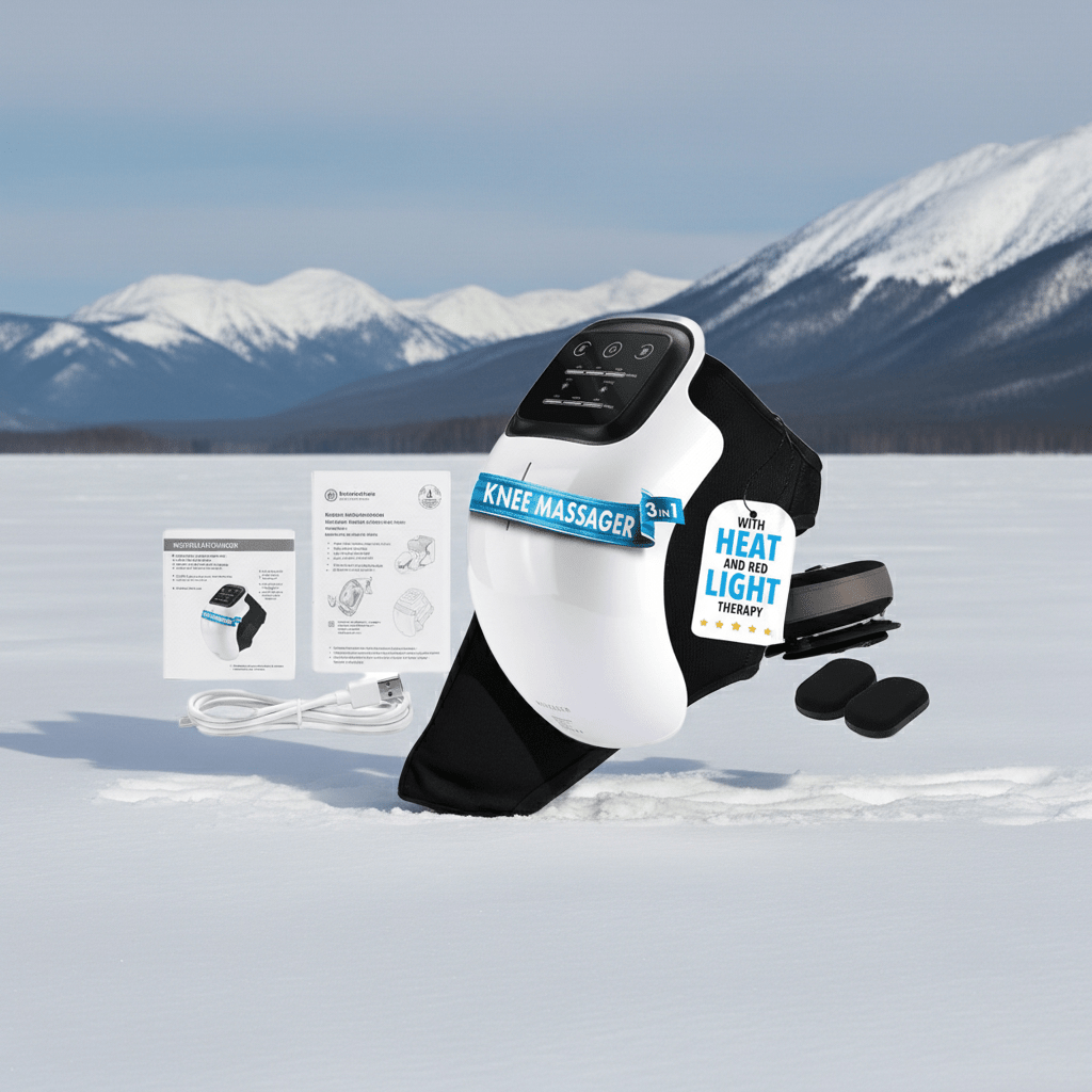 3 In 1 Cordless Knee Massager Heat Red Light Therapy Vibration Massage | Ambient Lighting by ELNEOR- ELNEOR