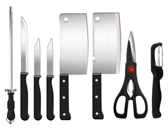 8-Piece Stainless Steel Kitchen Knife Set | Professional Quality - Elneor Kitchen