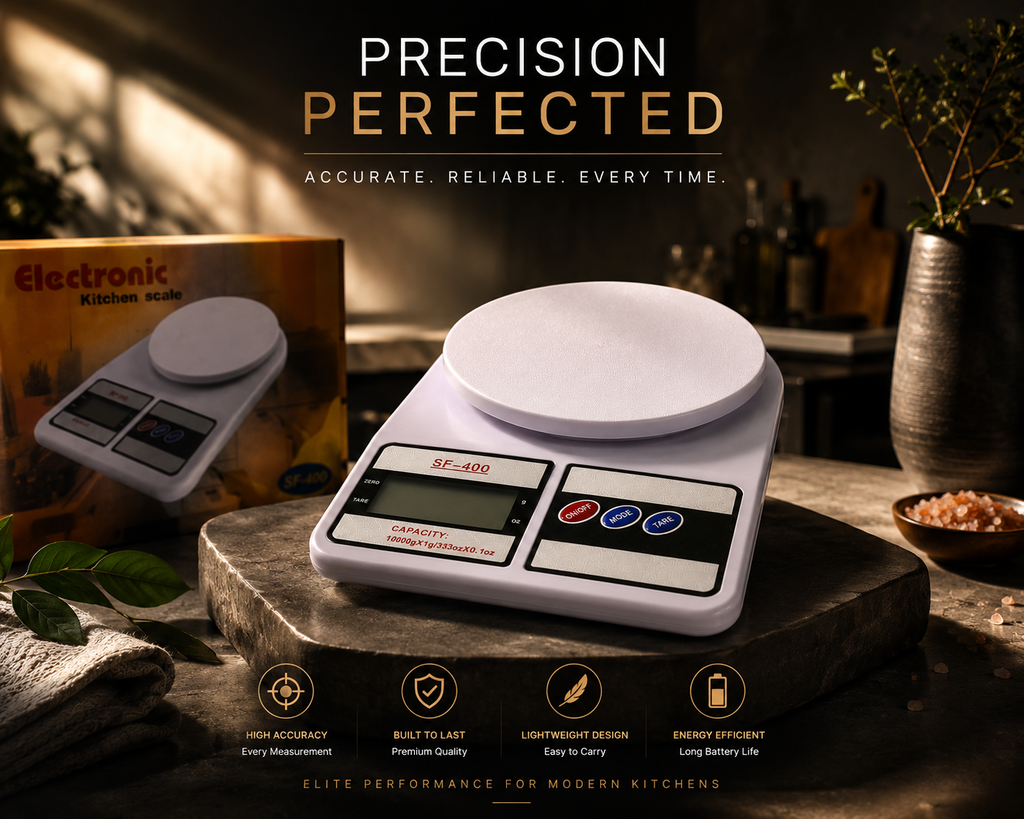 ELNEOR Digital Kitchen Scale SF-400 – 10kg Precision with LCD Display & Tare Function