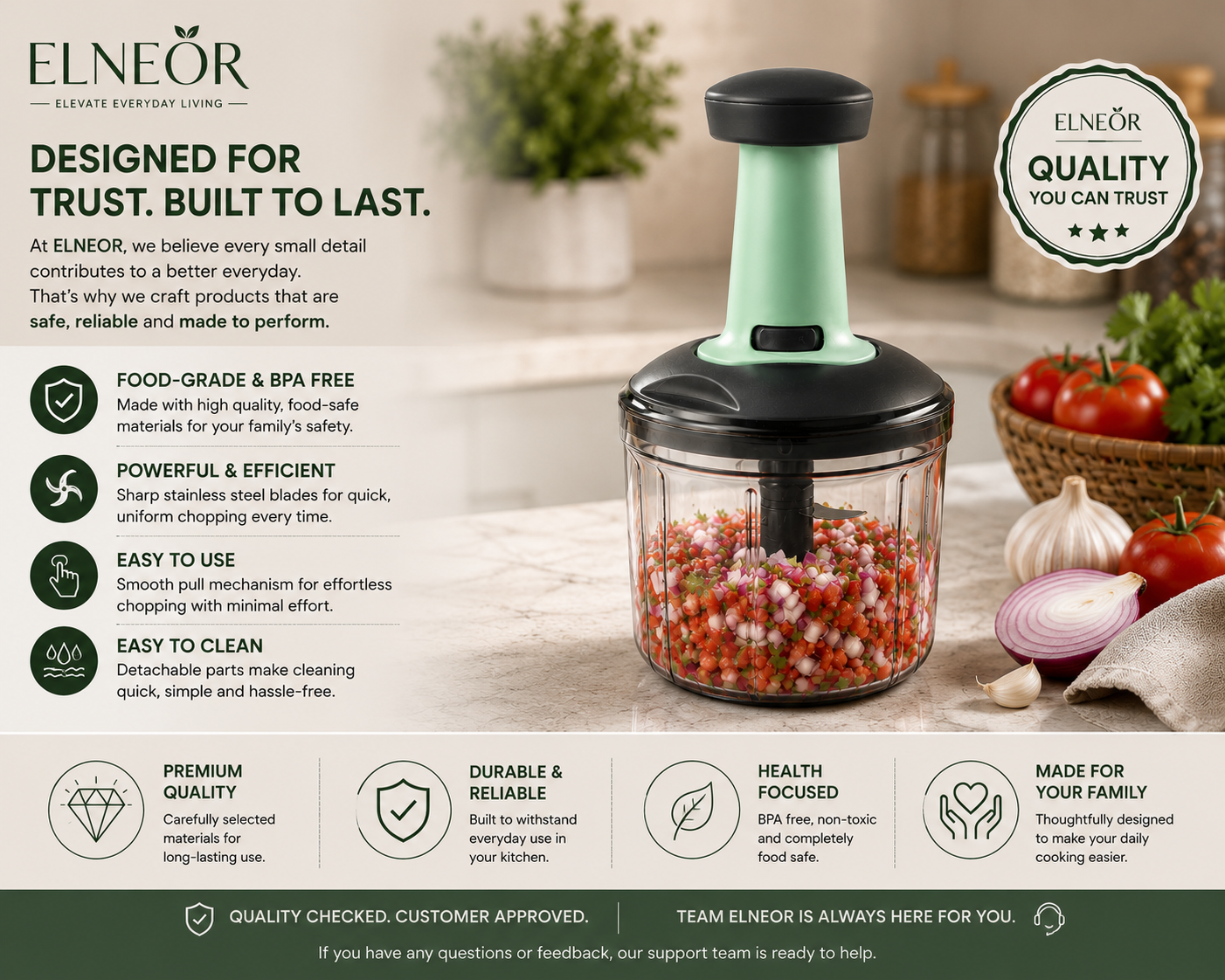 ELNEOR Smart Chop Max – Brand Image Spacious 1000ml Capacity