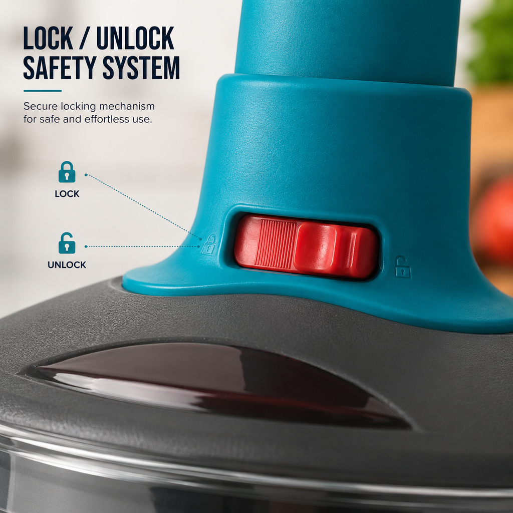 ELNEOR Smart Chop Pro – Manual Push Chopper with Safety Lock | 750ml | Triple SS Blade | Chop, Blend & Whisk