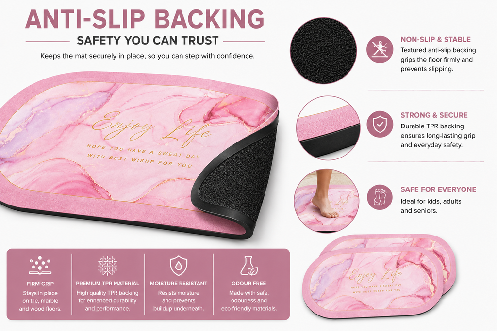 ELNEOR Pink Marble Bath Mat – Image 6