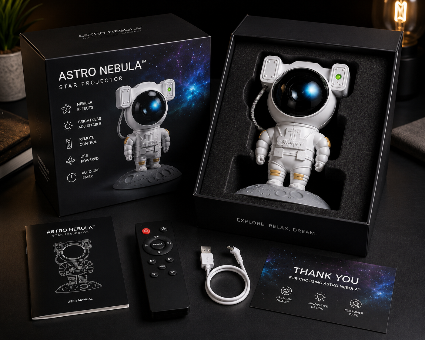 ELNEOR Astro Nebula Star Projector – Galaxy Night Light for Bedroom