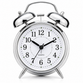 ELNEOR Retro Twin Bell Alarm Clock – Silent Quartz Movement | Loud Alarm | Chrome Finish