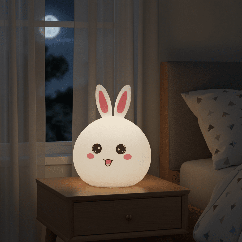 Cute Bunny Night Light Rechargeable Led Lamp With Touch Control Color Changing | Ambient Lighting by ELNEOR- ELNEOR