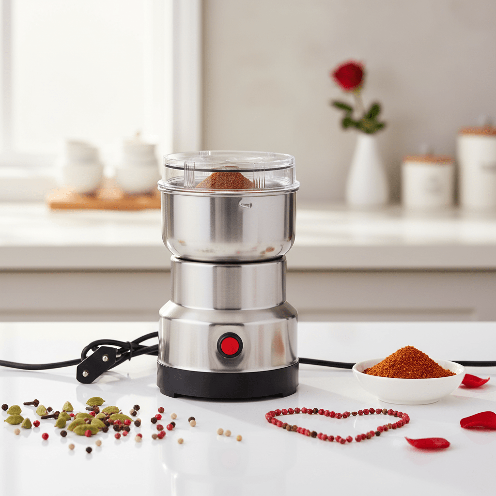 Electric Spice Grinder - Stainless Steel Coffee Bean Nut Grinder | Kitchen Essentials by ELNEOR- ELNEOR