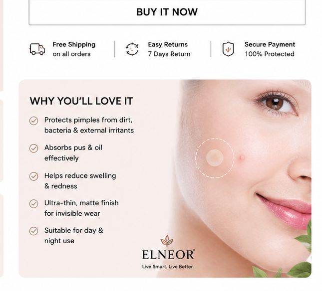 ELNEOR Acne Pimple Patch application visual