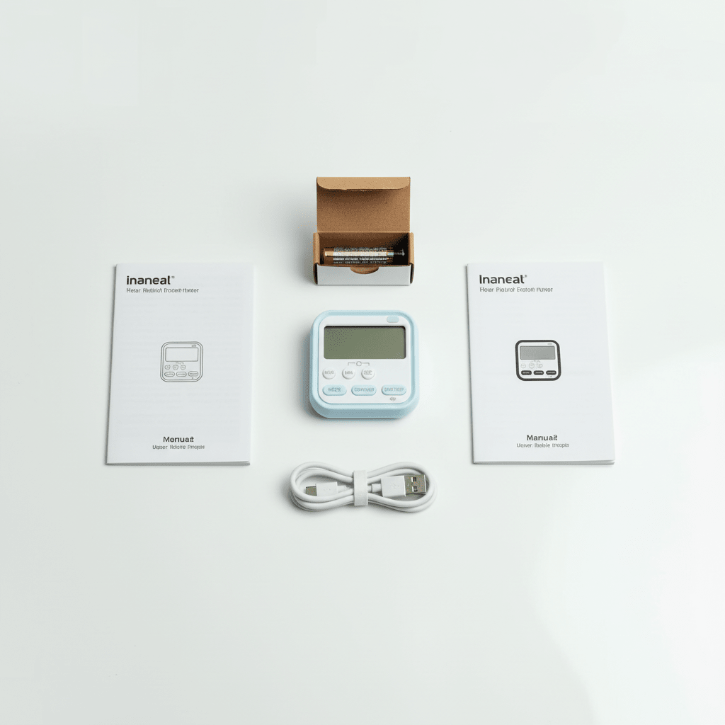 ELNEOR™ Precision Digital Kitchen Timer - Magnetic Rotary Countdown Clock with Large LED Display & Loud Alarm (Black) - ELNEOR