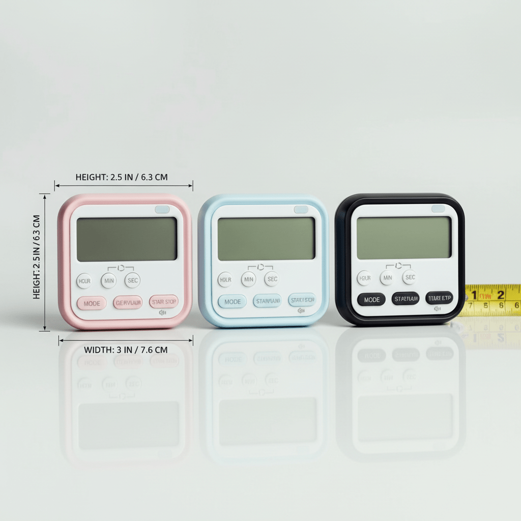 ELNEOR™ Precision Digital Kitchen Timer - Magnetic Rotary Countdown Clock with Large LED Display & Loud Alarm (Black) - ELNEOR