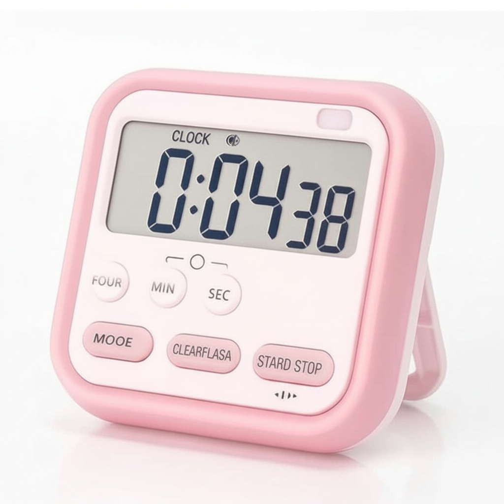 ELNEOR Pink Digital Kitchen Timer - LCD Display Close-Up
