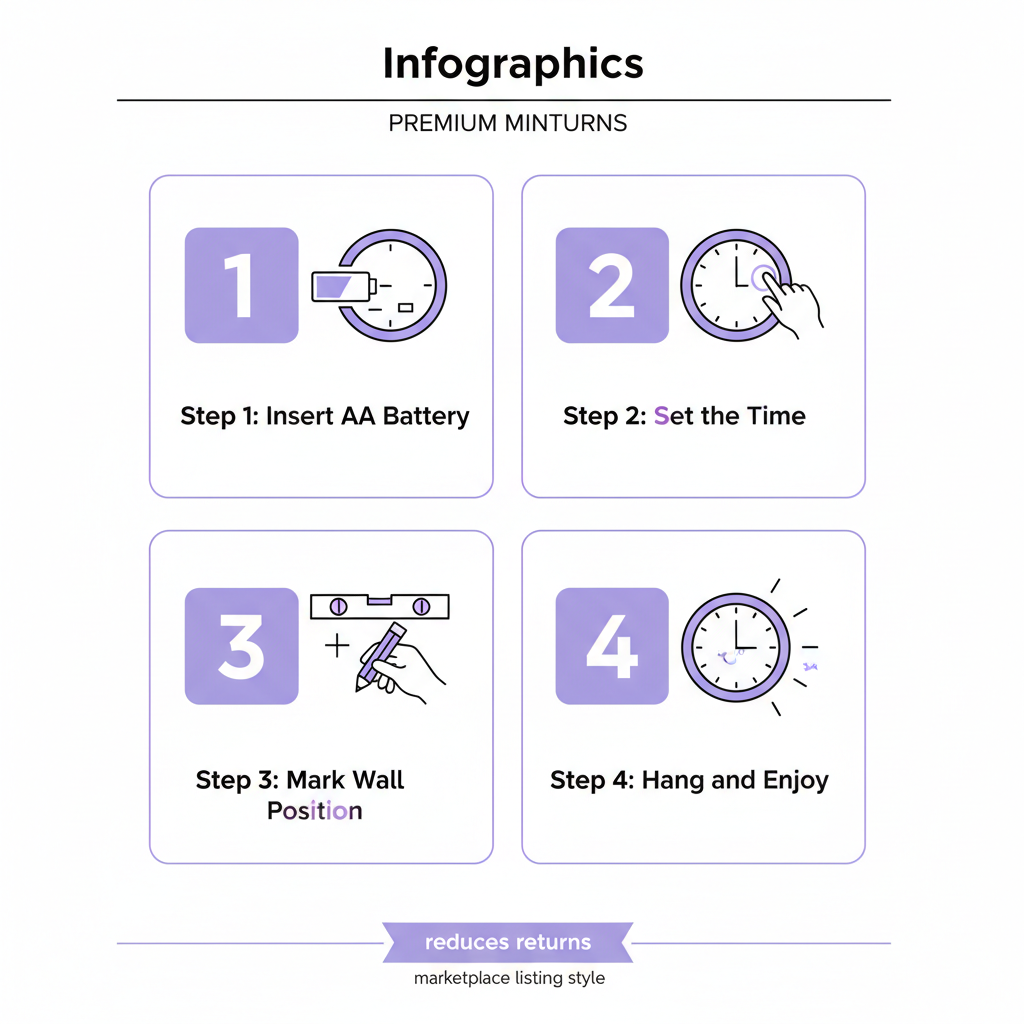ELNEOR™ Lavender Silent Wall Clock | Sweep Movement | 12-Inch Round