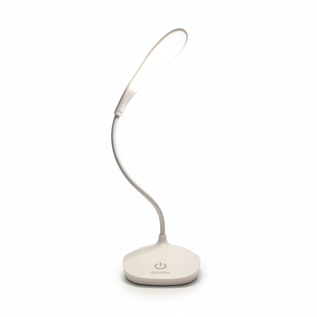 ELNEOR LED Gooseneck Desk Lamp 3-Level Touch Brightness Eye-Care USB Powered