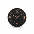 ELNEOR™ Black Rose Gold Silent Wall Clock | Sweep Movement | 12-Inch Round