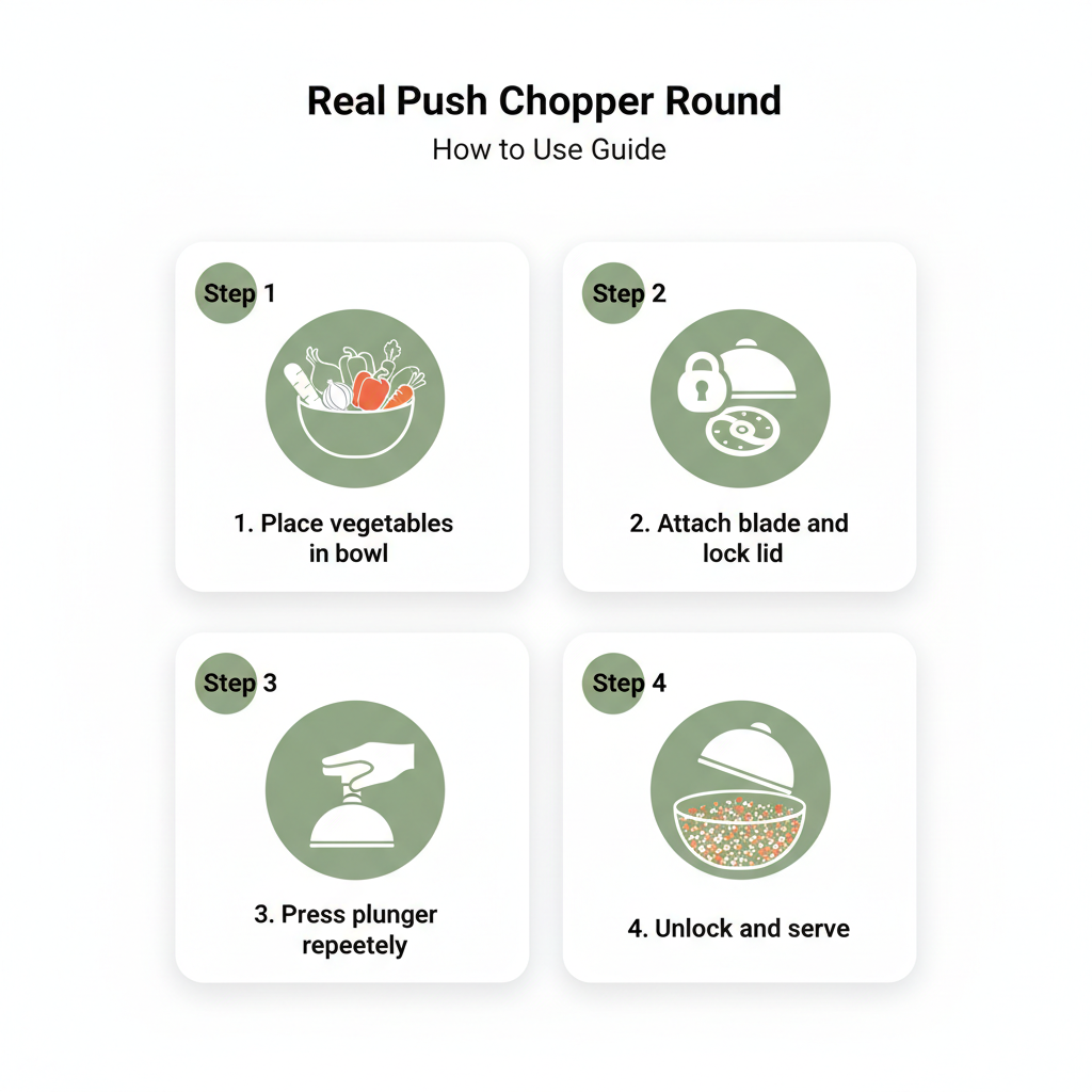 Real Push Chopper Round - How To Use 4-Step Guide