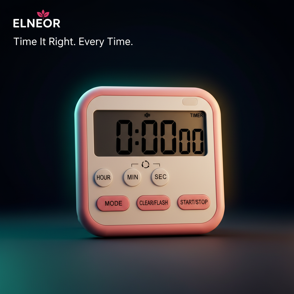 ELNEOR Digital Kitchen Timer Pink – Brand Promise Dark Cinematic