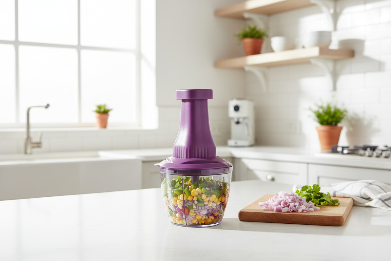 ELNEOR Master Push Chopper in kitchen lifestyle setting