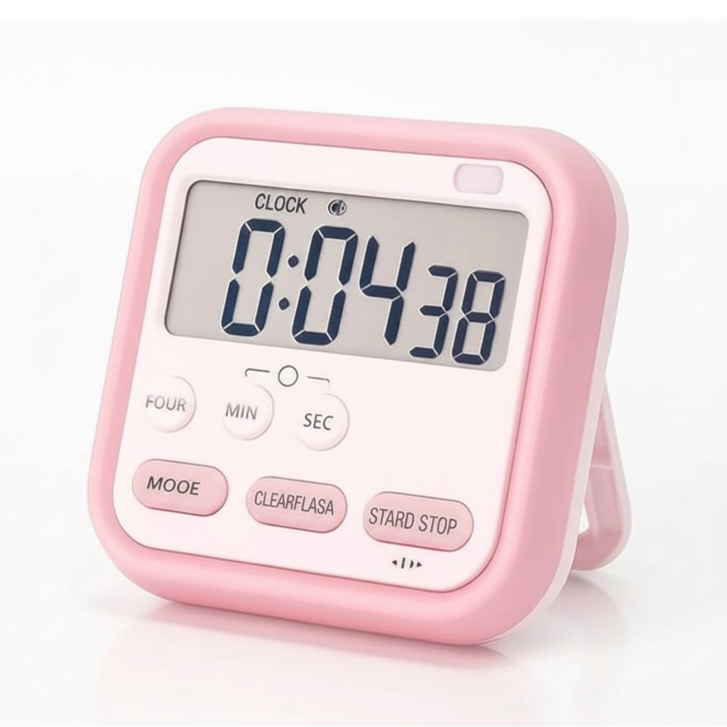 ELNEOR Pink Digital Kitchen Timer - Low Angle View