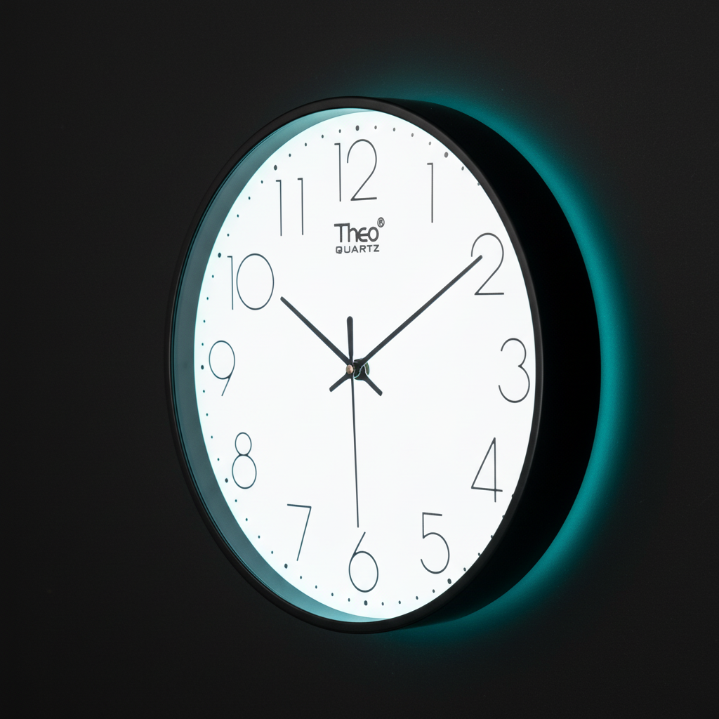 ELNEOR™ Pearl White Silent Wall Clock | Black Frame | Sweep Movement | 12-Inch Round