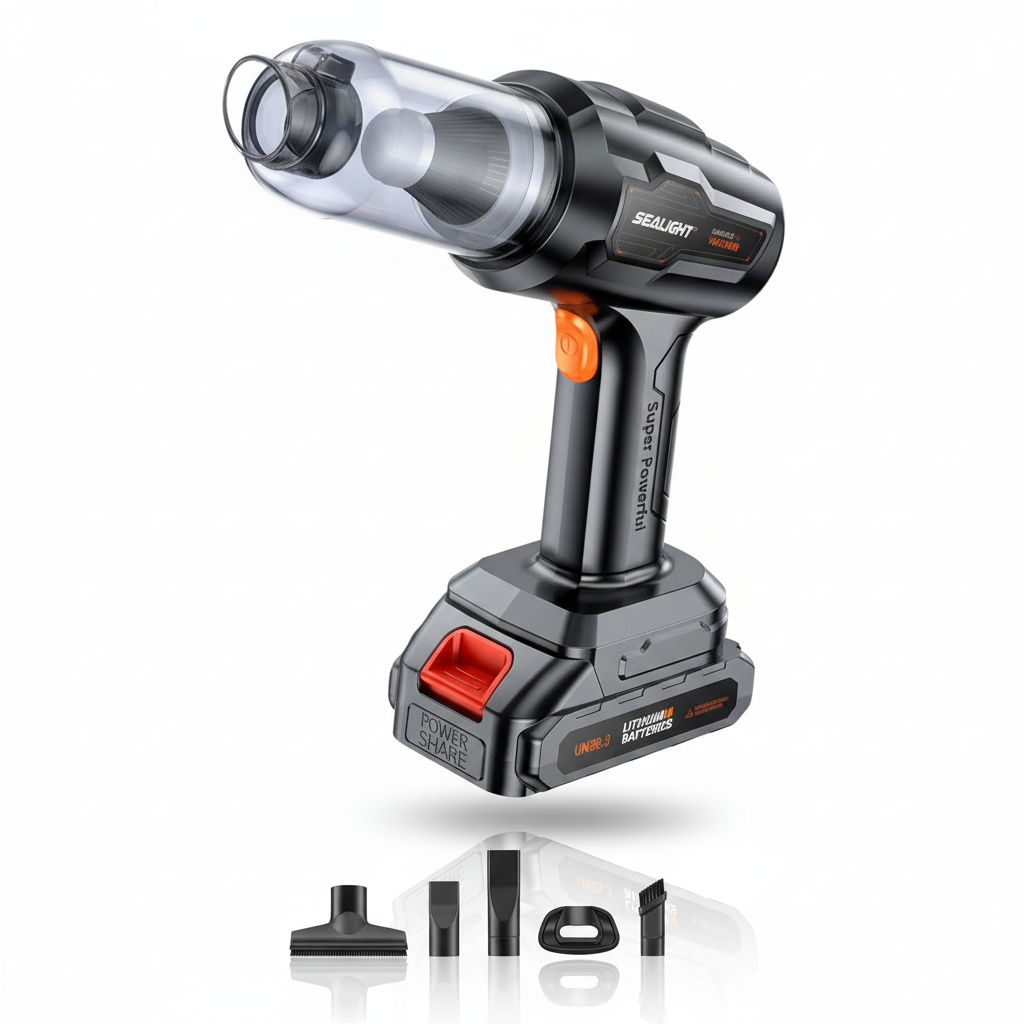 ELNEOR™ Portable Car Vacuum Cleaner - 3-in-1 Wireless Handheld with 120W Motor (USB Rechargeable)