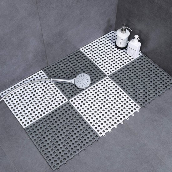 Interlocking Non-Slip Drainage Floor Mat (Set of 6 Tiles) - Elneor Desk