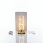 LED Starry Projection Lamp - Cordless Table Light | Cloud Particle Design | Gold Brass Base - Elneor Ambient Lighting