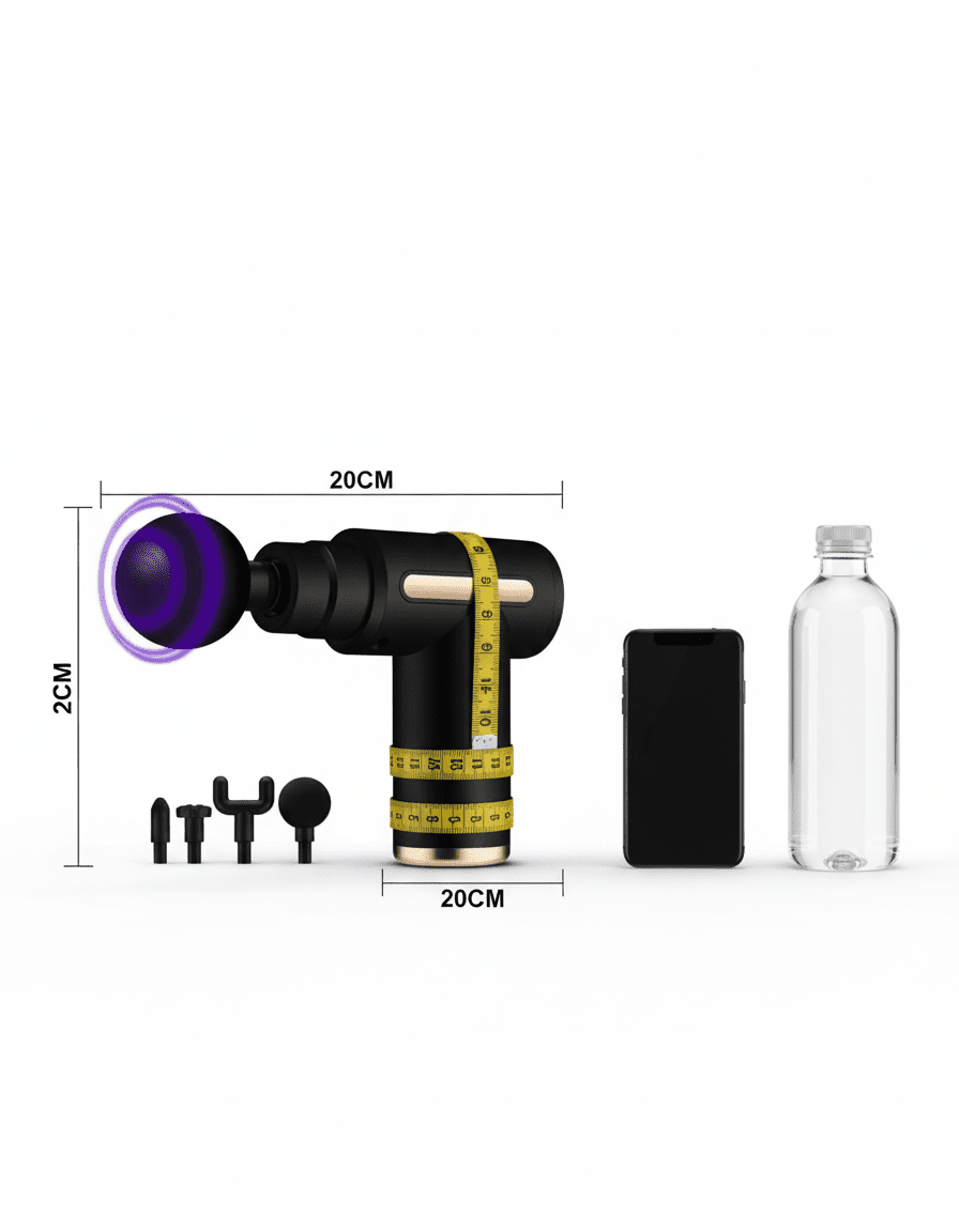 Massage Gun for Pain Relief & Muscle Relaxation - Portable Deep Tissue Percussion Massager with 4 Heads & 6 Speeds - Elneor Care