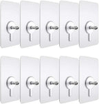 No Drill Adhesive Screw Sticker Wall Hooks-(Pack of 10) - Elneor Desk