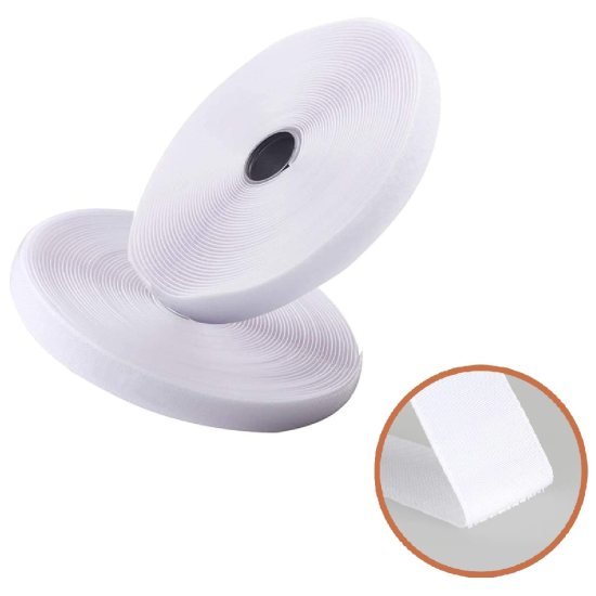 Nylon Self Adhesive Multipurpose Hook & Loop Tape Roll | Heavy Duty Double-Sided Velcro Tape | White 5 Meter - Elneor Decor