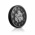 Premium Black & Silver Gear Wall Clock - Luxury Industrial Design - Elneor Decor