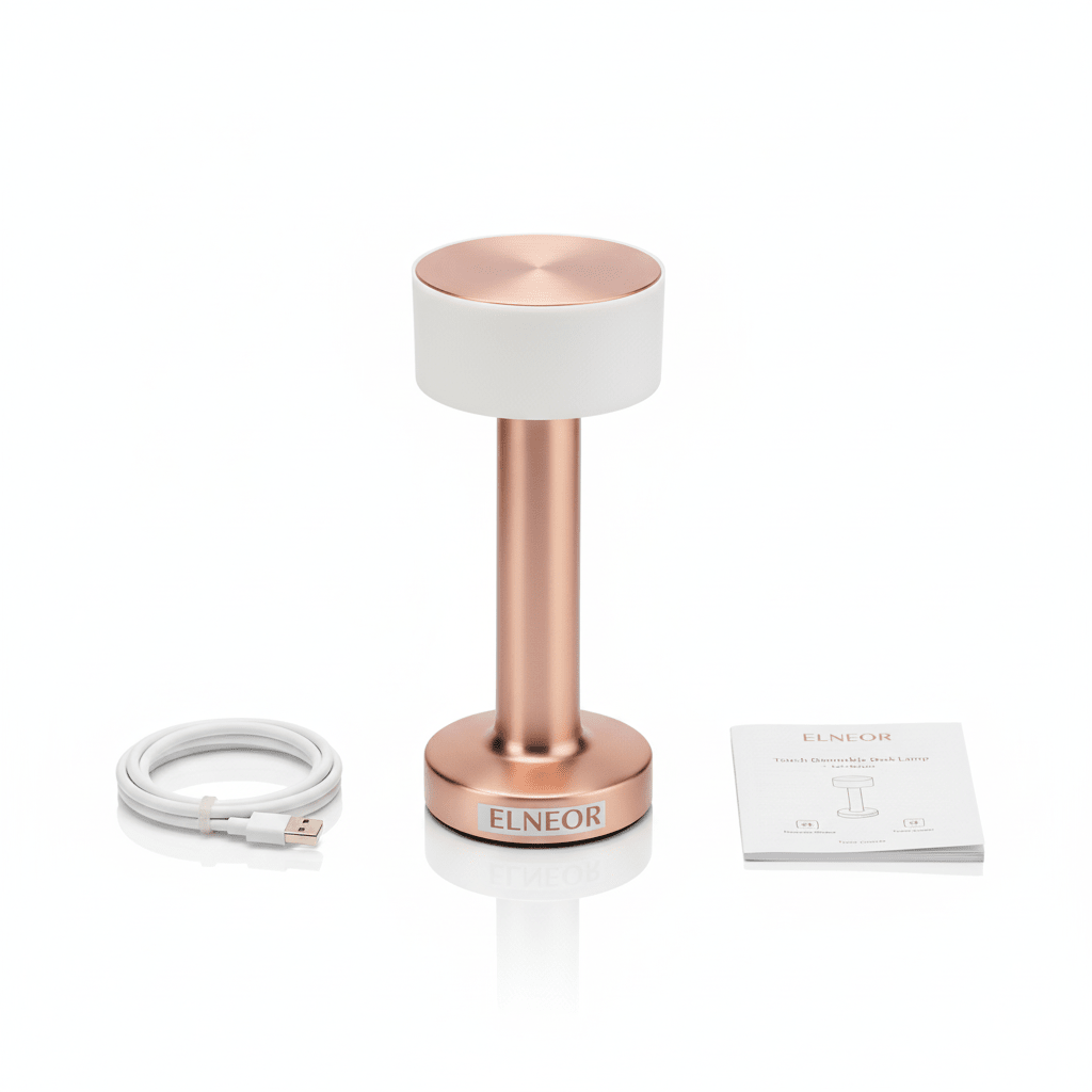 Premium Touch Dimmable Desk Lamp - Rose Gold - ELNEOR