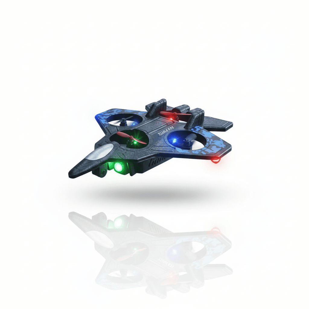 RC Combat Aircraft Drone XIA-001 | Remote Control Fighter Jet with LED Lights for Kids - Elneor Ambient Lighting