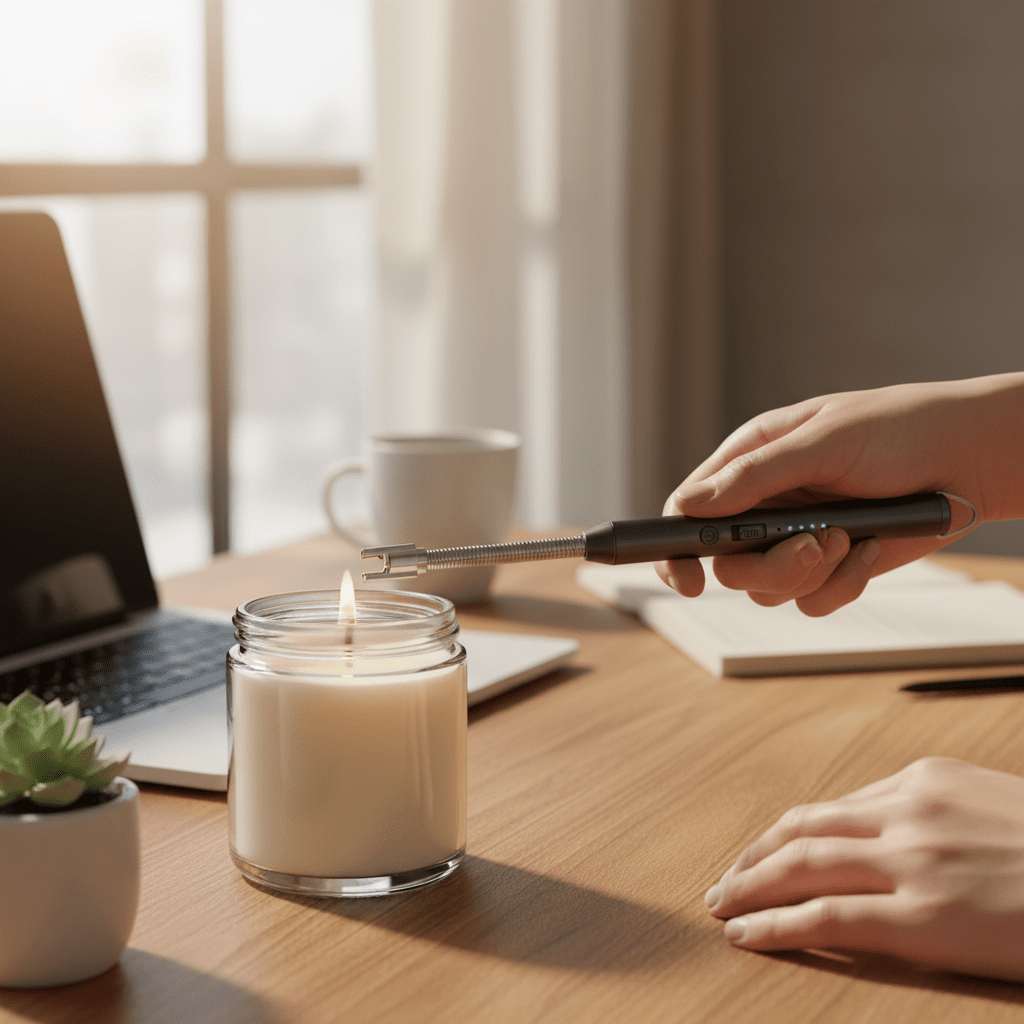 Rechargeable USB Lighter - Flameless Windproof Electric Arc Lighter with 360° Flexible Neck - ELNEOR