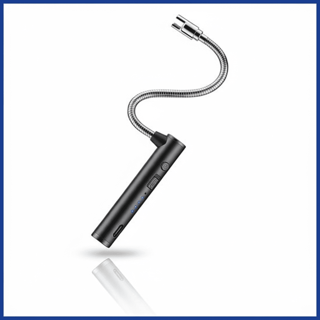 Rechargeable USB Lighter - Flameless Windproof Electric Arc Lighter with 360° Flexible Neck - ELNEOR