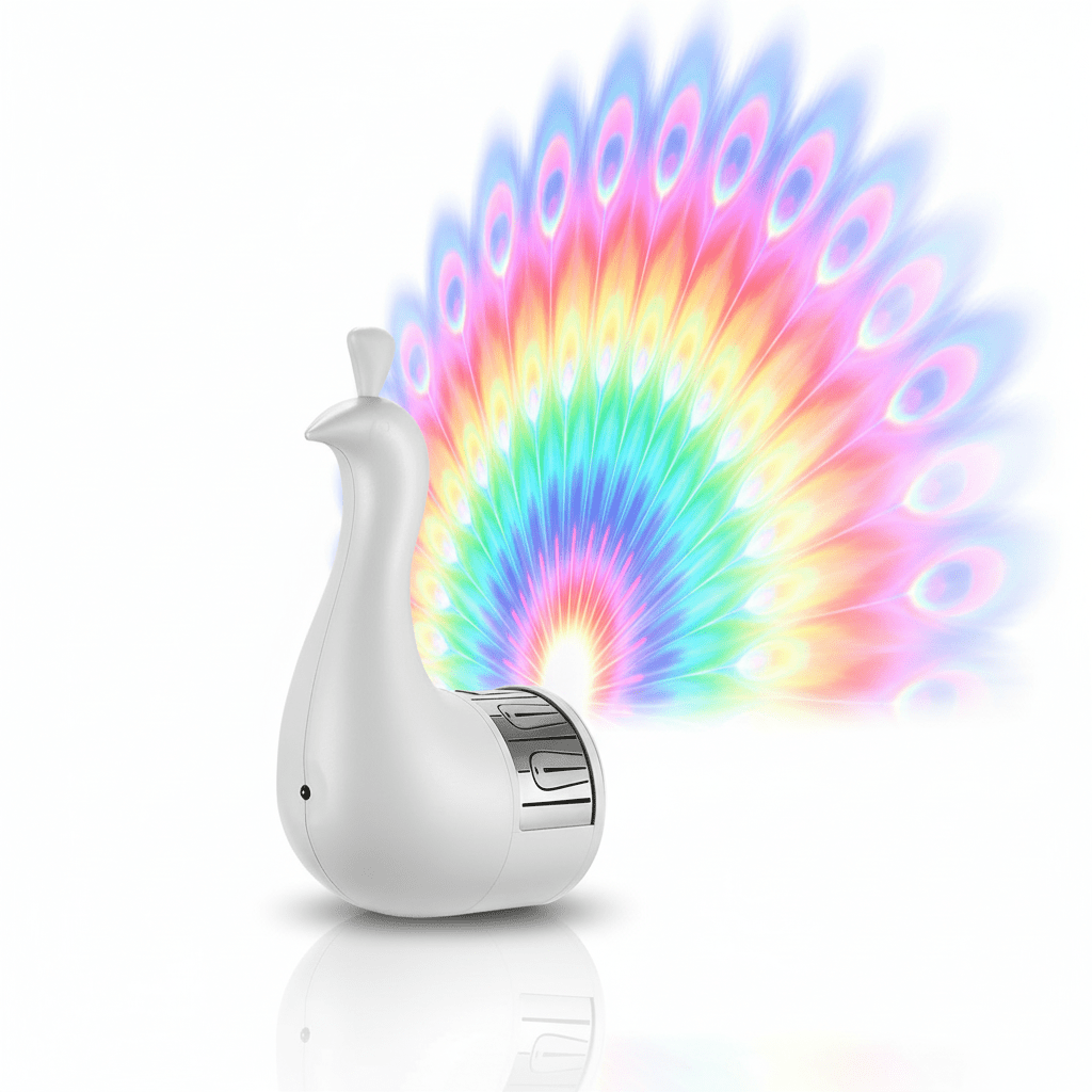 Remote-Controlled Peacock LED Projection Lamp - Elneor Ambient Lighting