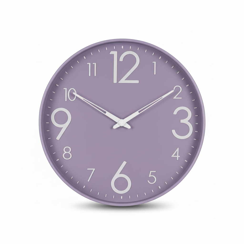 Silent Wall Clock — Lavender