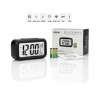 Smart Digital Alarm Clock - Large LCD Display with Temperature & Date - ELNEOR