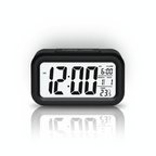 Smart Digital Alarm Clock - Large LCD Display with Temperature & Date - ELNEOR