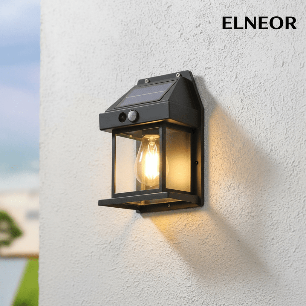 Solar Wall Bulb Lamp - Motion Sensor Outdoor Light - Elneor Ambient Lighting