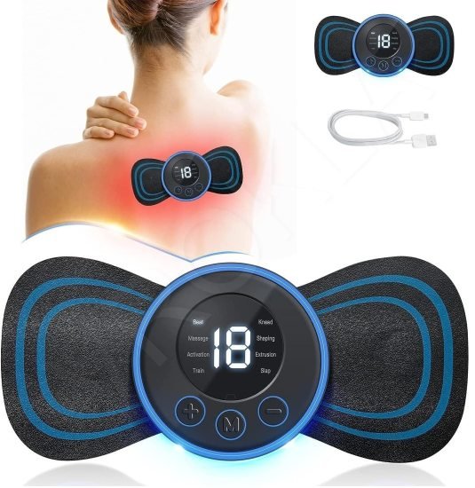 Wireless Mini EMS Massager – Rechargeable Pain Relief Device with LED Display - Elneor Ambient Lighting